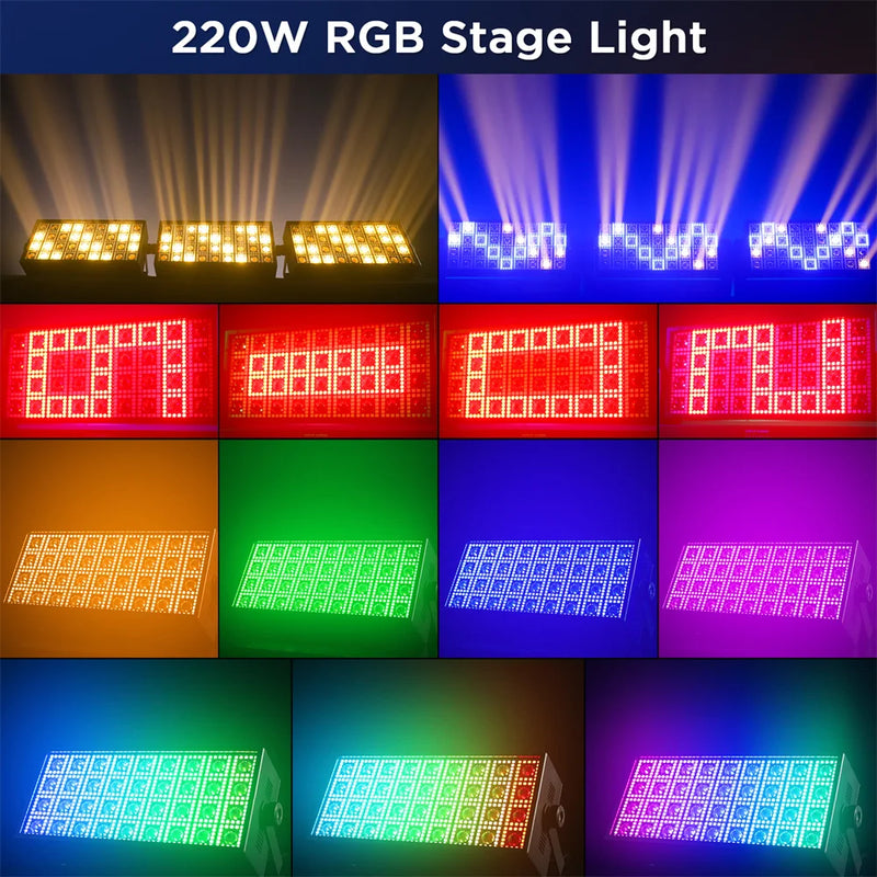 DayFlicker Strobe Lights 36 Pcs  Warm White Light + 648 Pcs 5050 RGB Stage Light for Wedding Xmas Birthday Club Live Concert