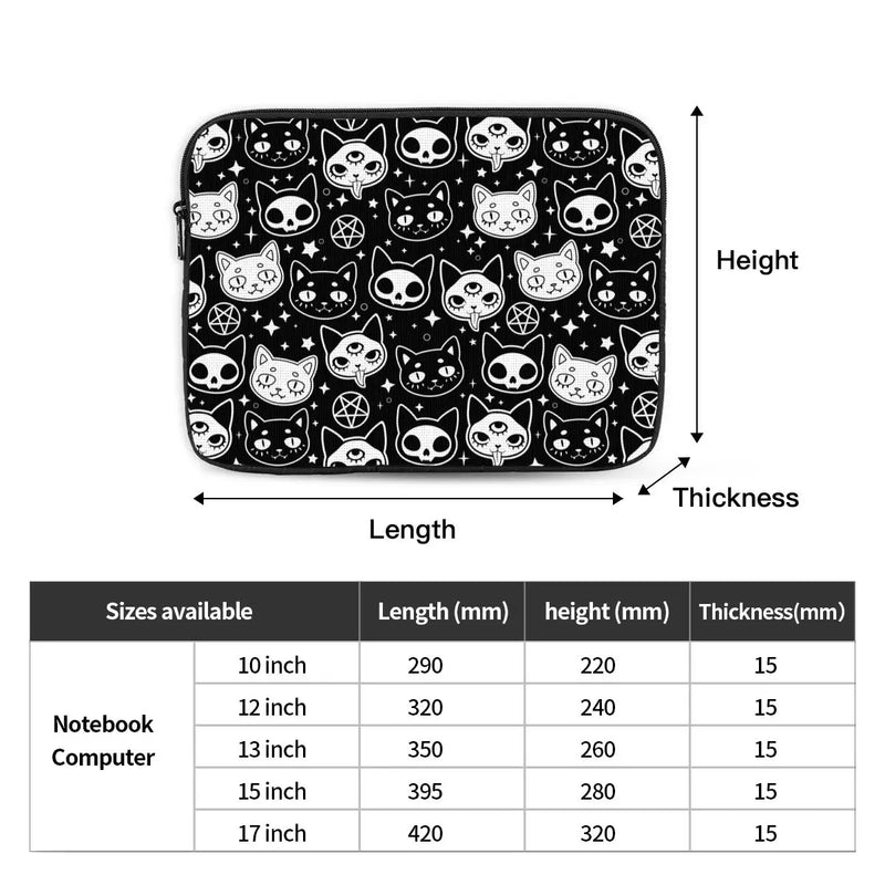 Funda para portátil Magic Cat Witchcraft de 12, 13, 15 y 17 pulgadas, funda a prueba de golpes