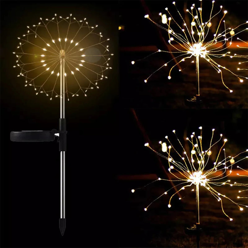 420LED Solar Firework Lights Outdoor IP65 Waterproof 300/200/60LED Solar Garden Flower Lights 1 Pack With 8 Lighting Modes Light