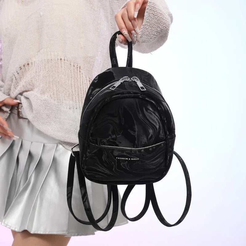 Mochilas de moda con cremallera sólida de PU con compartimento interior para viajes diarios, bolsos para damas en oferta 2024, mochilas de moda exquisitas