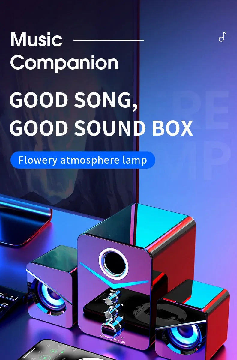 Home Theater System PC Bass Smart Subwoofer Bluetooth-compatible Speaker Portable Computer Speakers Music Boombox For Desktop