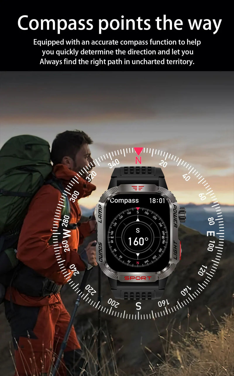 Reloj inteligente deportivo profesional para exteriores con GPS, nuevo reloj inteligente para hombre con control del ritmo cardíaco, llamadas por Bluetooth, resistente al agua hasta 3 ATM, para natación y fitness, 2024