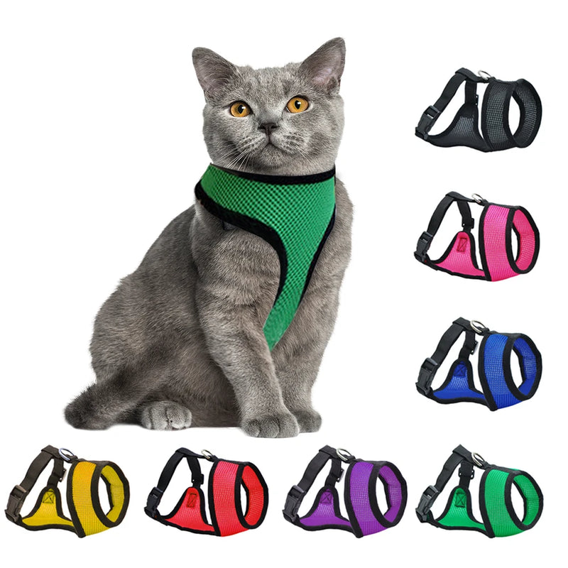 Dog Puppy Breathable Mesh Harness Vest Adjustable Chest Strap Leash Pet Supplies for Dogs Puppy Collar Cat Pet Dog Chest Strap