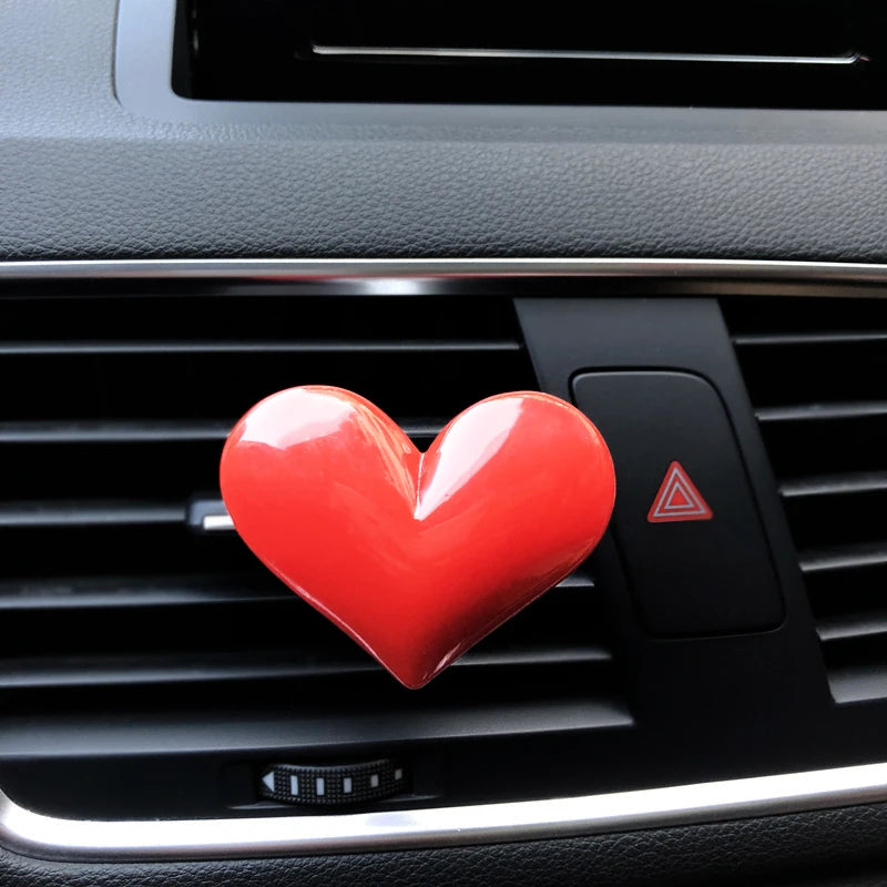 Red Heart Car Air Outlet Decorative Clip Car Perfume Lovely Heart Car Air Freshener Decorative Perfume Clip Auto Interior