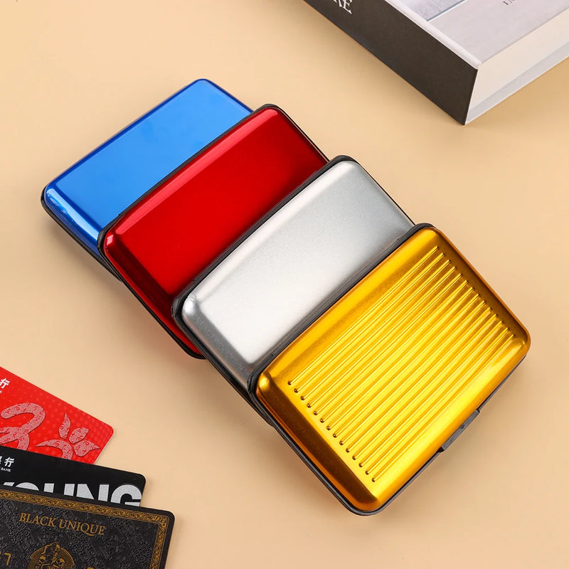 6 Card Slot RFID Blocking Credit Card Holder Men Women Coin Purse Aluminum Metal Waterproof Anti-Theft Wallet Business Card Case