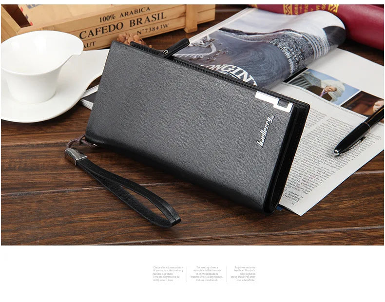 Baellerry Men Wallets Classic Long Style Card Holder Male Purse Quality Zipper Large Capacity Big Brand Luxury Wallet For Men