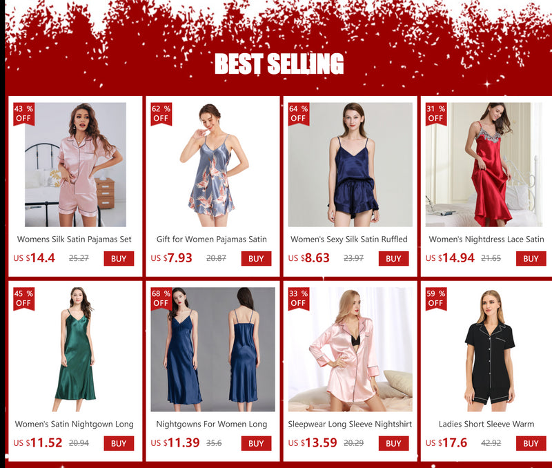 Womens Silk Satin Pajamas Loungewear Two-piece Sleepwear Button-Down Full Sleeve Long Pj Set