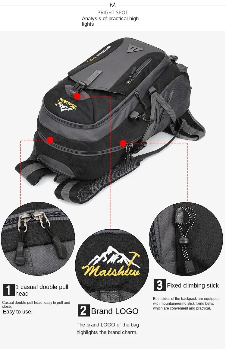 Mochila impermeable Weysfor de 40 l para hombre, mochila de viaje, bolsa deportiva, mochila para exteriores, montañismo, senderismo, escalada, camping, para hombre