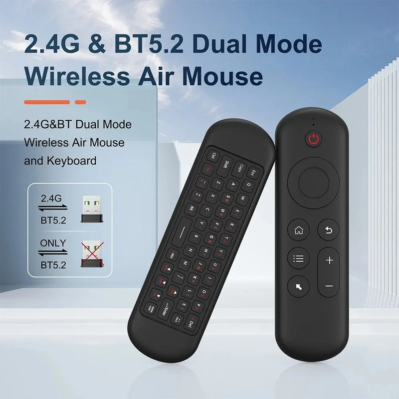 Miniteclado inalámbrico M5 Air Mouse de 2,4 GHz con Bluetooth 5,2 y retroiluminación por voz, control remoto con aprendizaje por infrarrojos para PC y Android