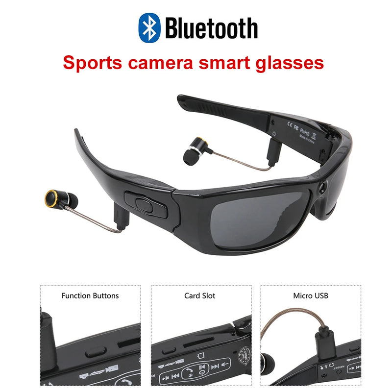 Wearable HD 1080P Glasses Camera Polarized Sunglasses Mini Camera Video Recorder Security Sports DV DVR Surveillance Camcorder