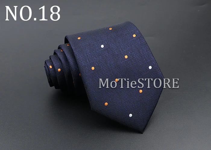 Men's Fashion Tie 8cm Blue Necktie Classic Plaid Striped Neck Tie Paisley Floral Neckties Daily Wear Cravat Wedding Party Gift