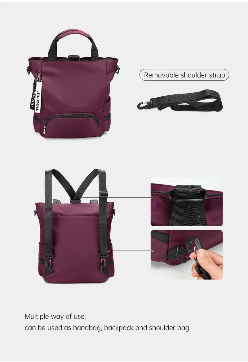 Mochila 3 en 1 de moda Tigernu para mujer, bolso de mano para el tiempo libre, bolso de hombro ligero, bolso de escuela secundaria para la universidad, bolso de mano para niñas, bolso de mujer