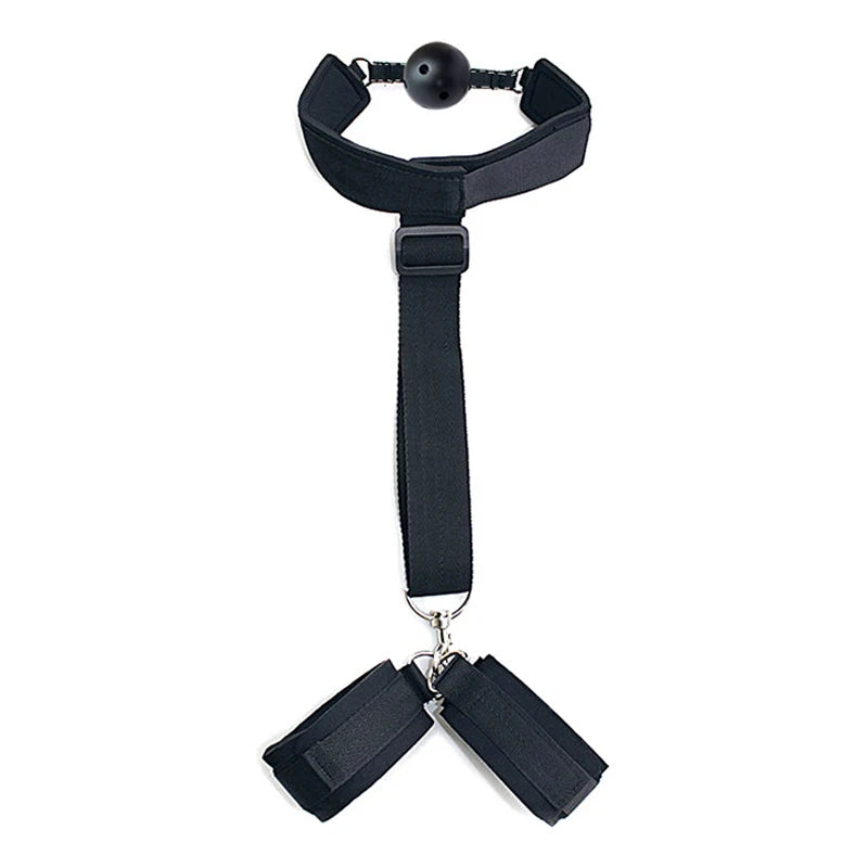 Handcuffs Bondage Set Bed BDSM Bondage Restraint Strap System Adults Wrists & Ankle Cuffs Erotic Sex Toy for Woman Couples Slave