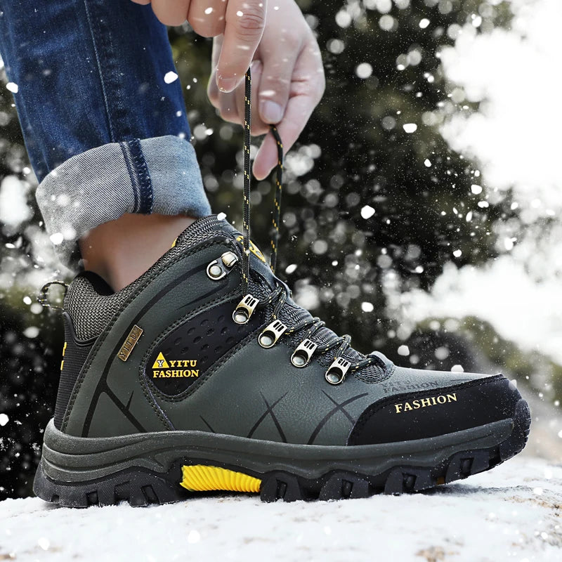 Botas de nieve para hombre, calzado para exteriores, botas de invierno a la moda, botas de senderismo, botines impermeables, calzado deportivo para caminar, trabajar y viajar