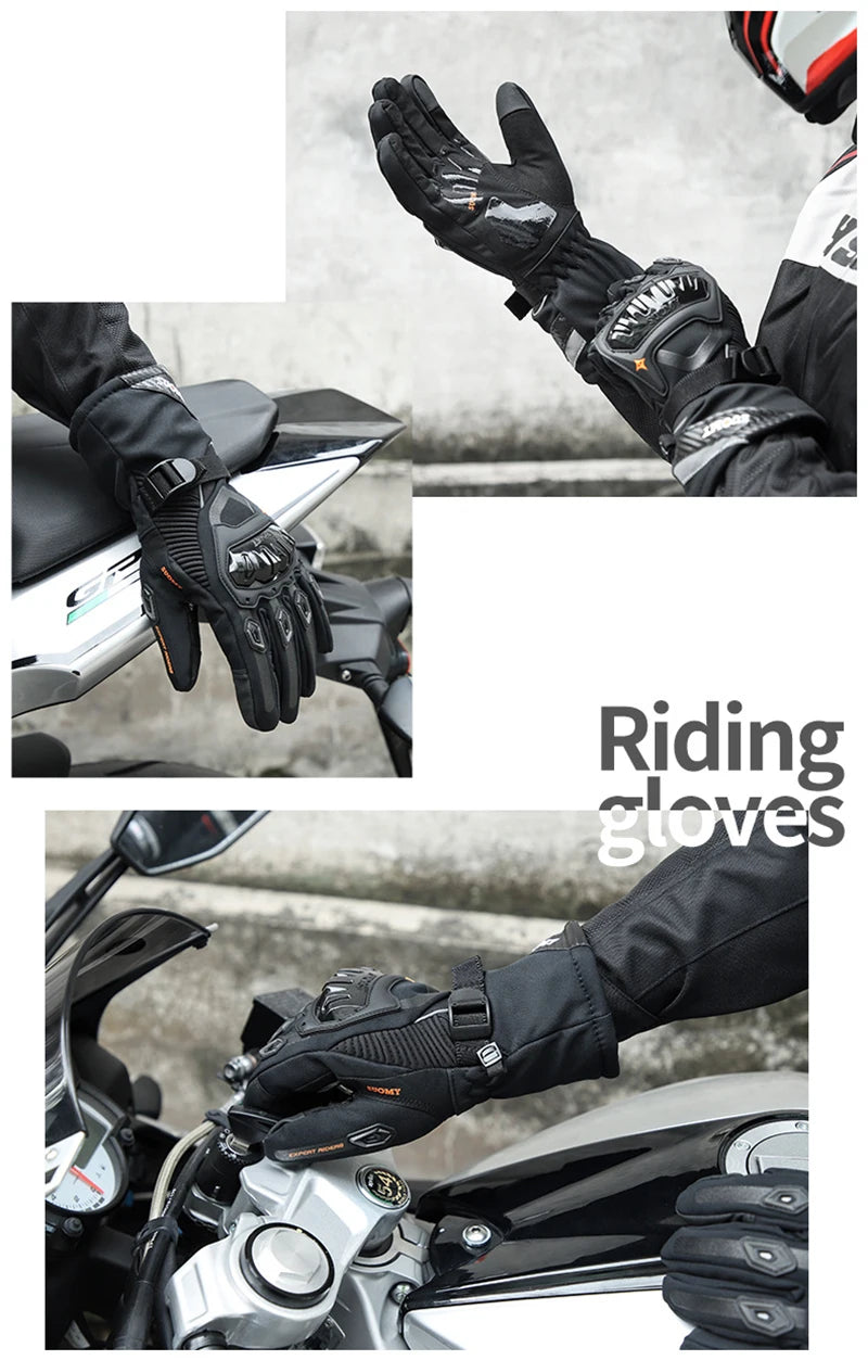 2023-Upgrade Motorcycle Gloves Guantes Moto Riding Touch Screen Winter for Ls2 Jacket Benelli Leoncino 500 Kemimoto