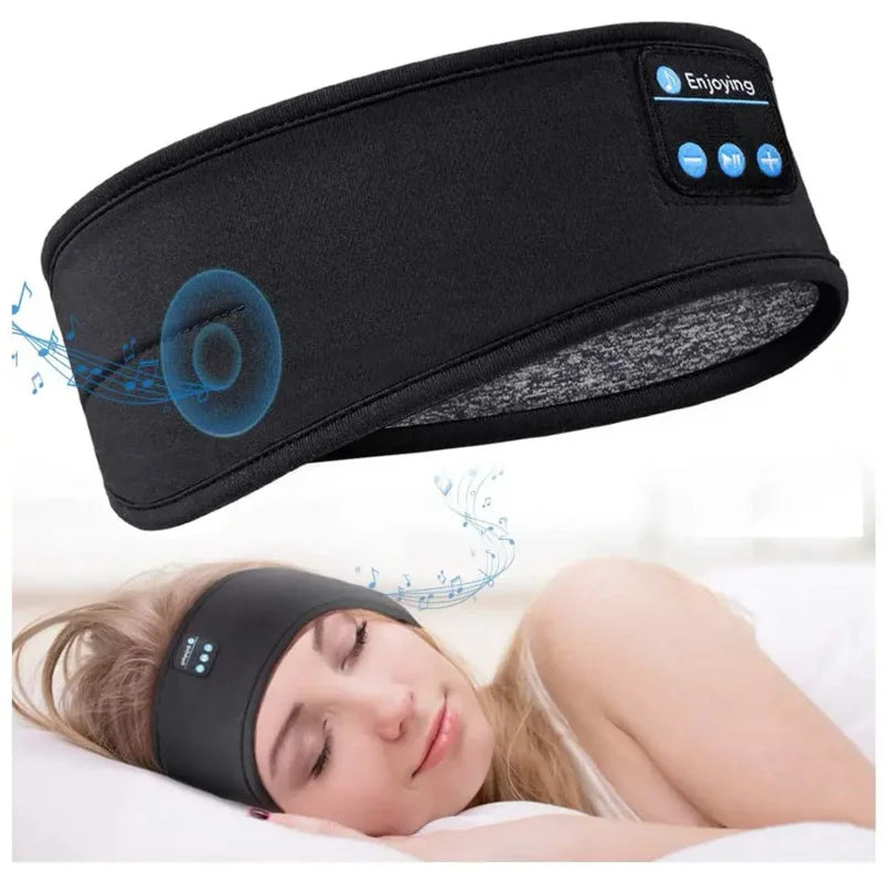 Auriculares Bluetooth para dormir, diadema deportiva, finos, suaves, elásticos, cómodos, auriculares inalámbricos para música, máscara para los ojos para quienes duermen de lado