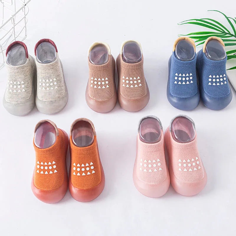 Baby Boy Girl First Walkers Children Sock Shoes Non-slip Floor Socks Kids Soft Rubber Sole Shoes Toddler Sock  Infant Booties