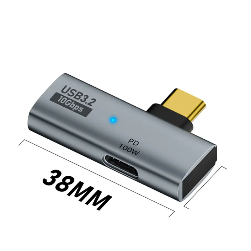 Divisor OTG tipo C 3.2 2 en 1 con adaptador convertidor USB C a USB 3.2 de carga rápida tipo C de 100 W PD para teléfono, tableta y MacBook