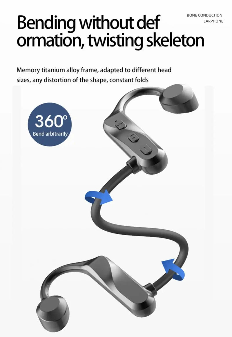 Auriculares de conducción ósea K69 Auriculares de música de alta fidelidad con Bluetooth Auriculares inalámbricos deportivos con gancho para la oreja con micrófono Auriculares impermeables