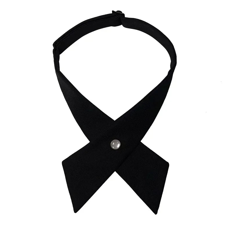 Crisscross bow tie fashionsolid color  detachable collar jk Apparel Accessories