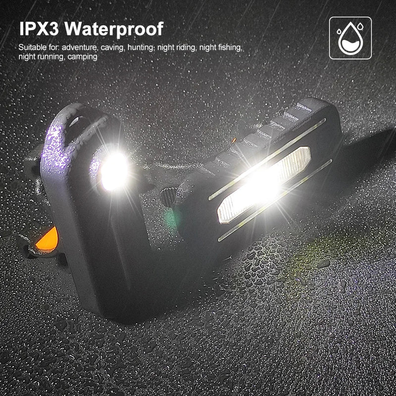 Linterna de llavero para policía, linterna LED recargable por USB, luces con clip para el hombro, luz intermitente de advertencia, lámpara de trabajo para exteriores