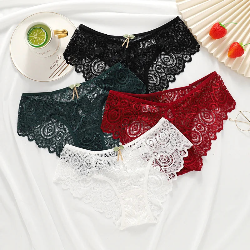 Women's Lace Panties New Sexy Underwear Female Low-Rise Bragas Mujer Cotton Crotch Breathable Lace Panty Culottes Femme