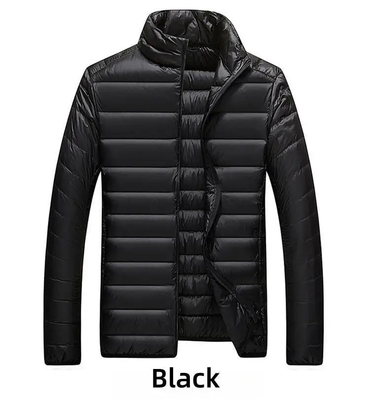 UETEEY Otoño Invierno Nueva Chaqueta Ultraligera de Plumón de Pato Blanca para Hombre Impermeable Casual para Exteriores Portátil Ligera Abrigos Acolchados Masculinos