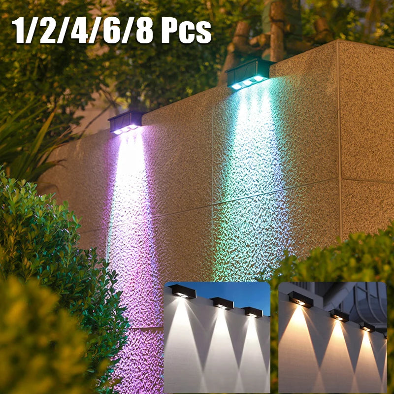 1/2/4/6/8 piezas de luces solares de pared para exteriores, focos inalámbricos ultra fuertes, IP65, impermeables, para vallas, iluminación de escaleras de jardín