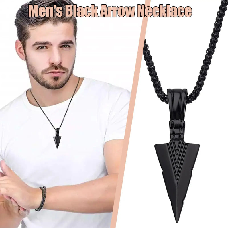 Collar largo de metal con forma de triángulo para hombre, colgante negro, cadena de joyería para hombre, fiesta de hip hop