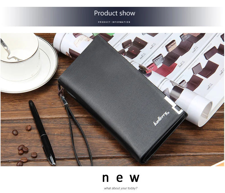 Baellerry Men Wallets Classic Long Style Card Holder Male Purse Quality Zipper Large Capacity Big Brand Luxury Wallet For Men