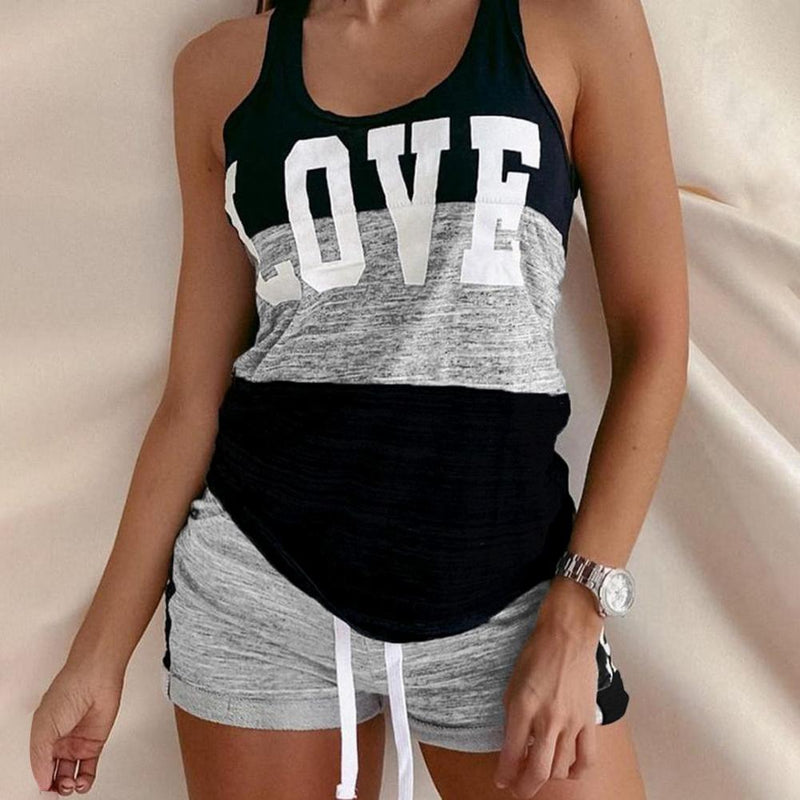 Tracksuit Pajama Sets Women Letter Design Drawstring Pajama Lounge Shorts Sets Female Summer Night Wear Suits