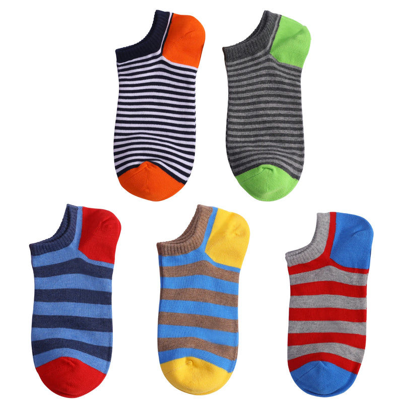 5 Pairs Low Cut Men Socks Solid Color Stripe Breathable Cotton Socks Sport Short Socks Women Men Funny  Ankle Socks