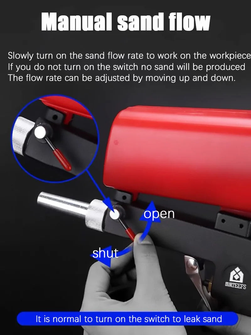 1/2/4PCS Adjustable Sandblasting Gun Sand Blaster Sand Blasting Machine Gravity Small Portable Handheld Pneumatic Blasting Gun