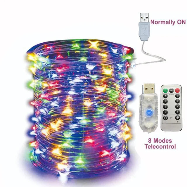 USB Led String Light 5M/10M/20/30M Telecontrol 8Mode Remote Control Lights Fairy garlands Wedding Christmas Holiday Decor lamps