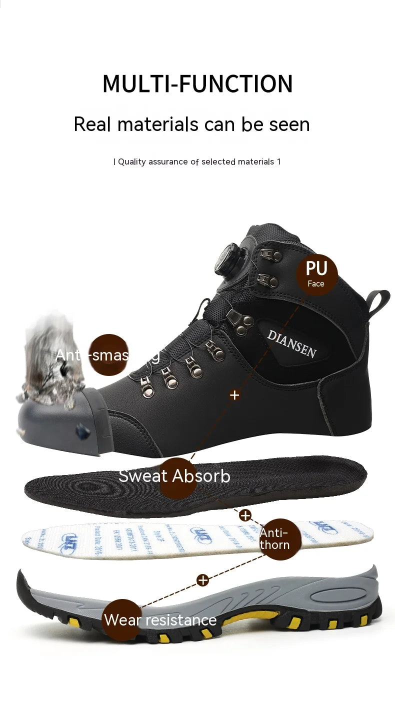 Botas de protección para hombre, zapatos con punta de acero, botas de trabajo antigolpes y antiperforación, zapatos de seguridad, botas de invierno indestructibles, impermeables