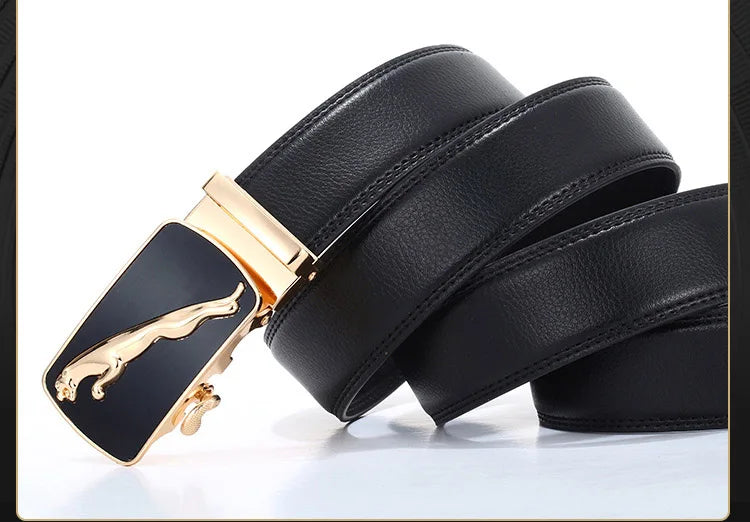 Belt Men's Business Boys Automatic Buckle Jaguar Daily Use All-Match Trousers Clothing Decoration Luxury New Version Of The Belt