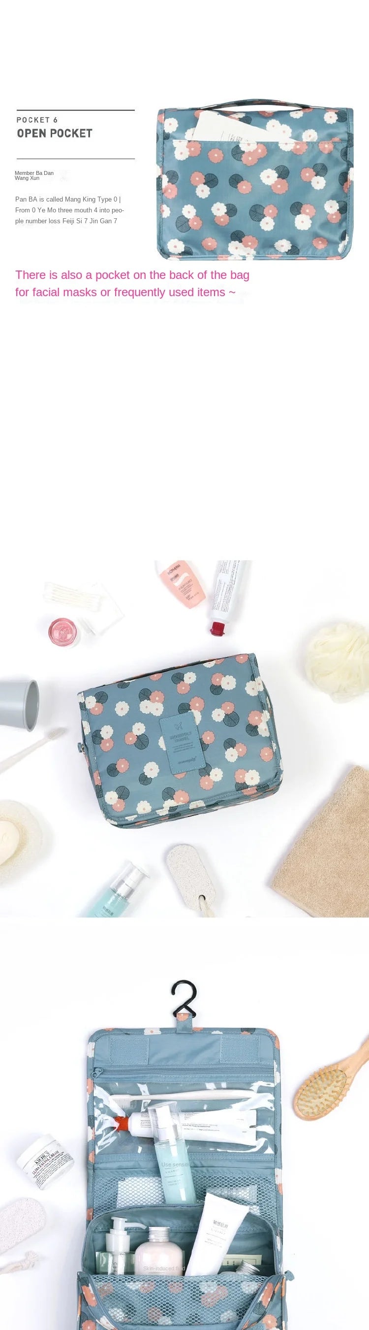 Bolsas de maquillaje de alta calidad para mujer, bolsa de viaje para cosméticos, organizador de artículos de tocador, neceser de almacenamiento impermeable, bolsa de baño colgante