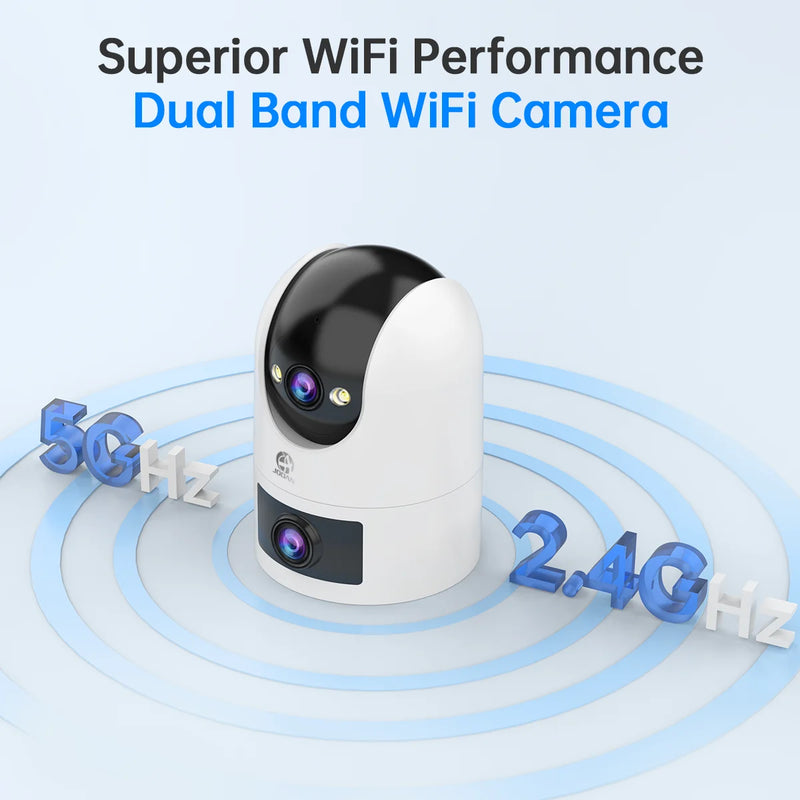 Cámara IP JOOAN 4K PTZ para exteriores, impermeable, con doble lente, 5G, WiFi, cámara de seguridad, seguimiento automático, videovigilancia, monitor para bebés