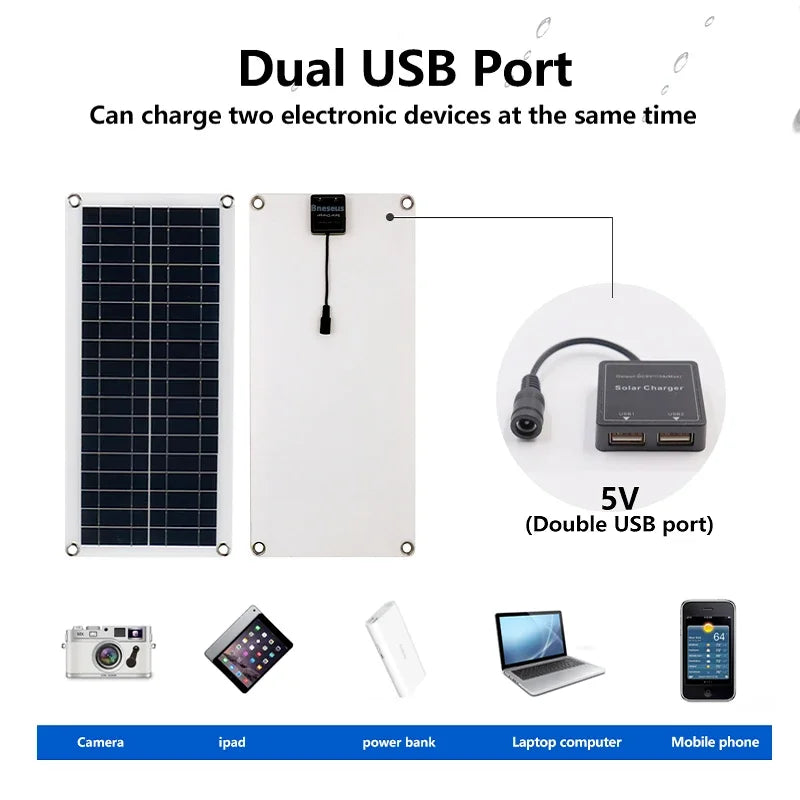 Sistema de energía solar de 2000 W, kit de panel solar, batería solar de 12 V, controlador de 10 A-60 A, panel solar para el hogar, caravana, autocaravana, casa de acampada