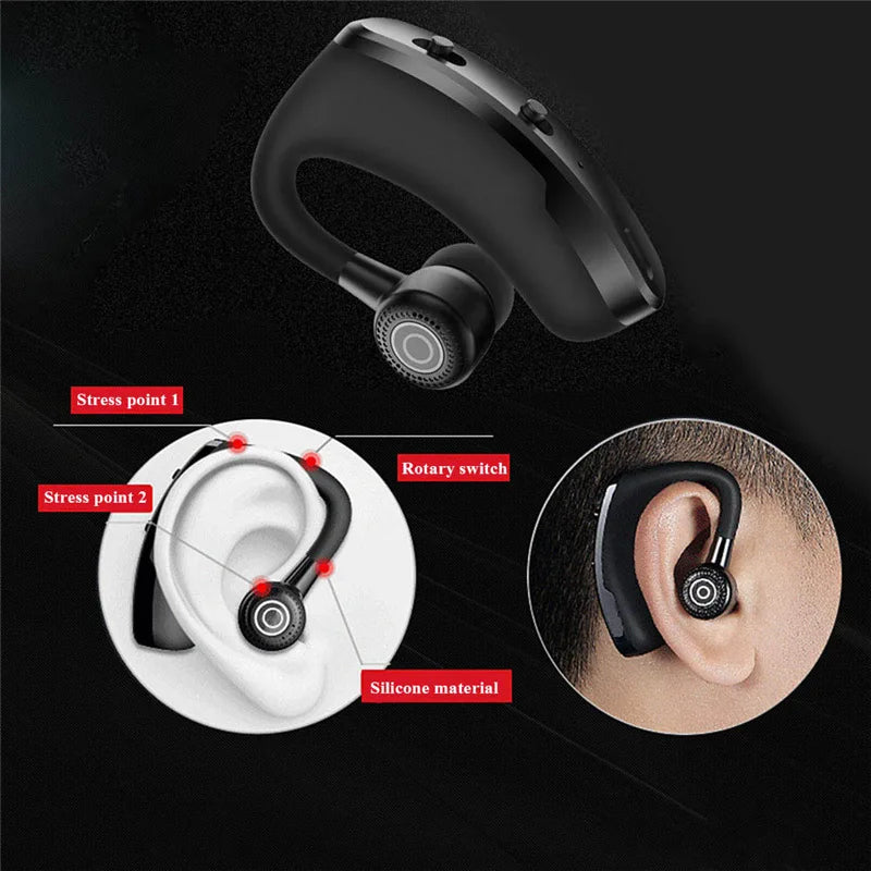 Auriculares V9 manos libres para negocios con Bluetooth y micrófono Auriculares inalámbricos con Bluetooth para conducción con reducción de ruido