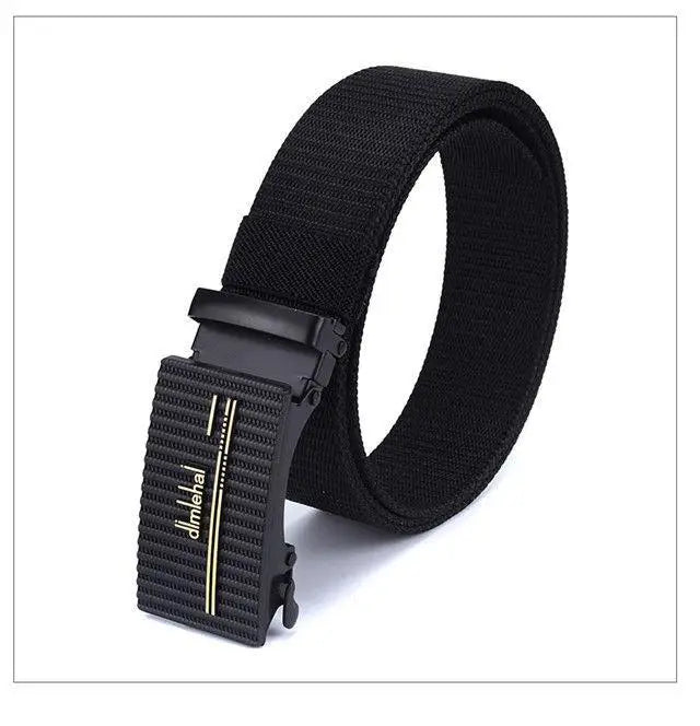 New Belt Men's Canvas Nylon Toothless Automatic Buckle Simple Belt Generous and Versatile