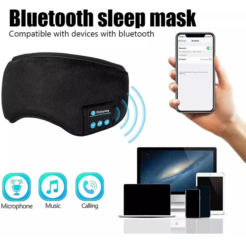 Auriculares Bluetooth para dormir, antifaz para dormir, diadema Bluetooth, suaves, elásticos, cómodos, auriculares inalámbricos para música