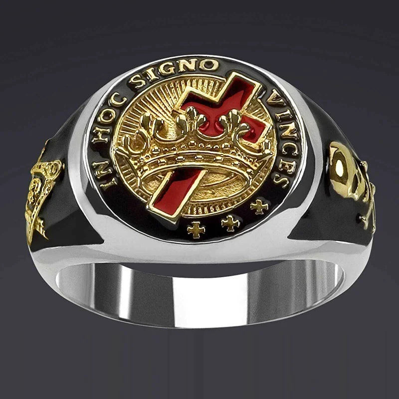 Anillo de personalidad de moda para hombre con cruz de calavera de estilo europeo y americano