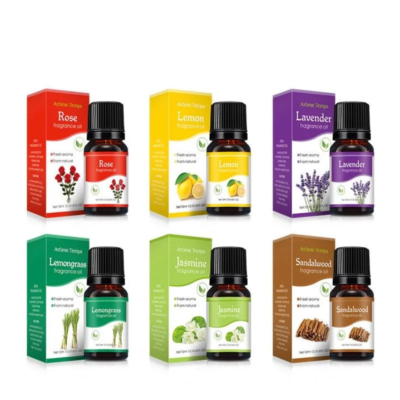 Aceites esenciales de aromaterapia Difusor de aceites solubles en agua Aromaterapia - Rosa, lavanda, limón, menta, limoncillo, sándalo,