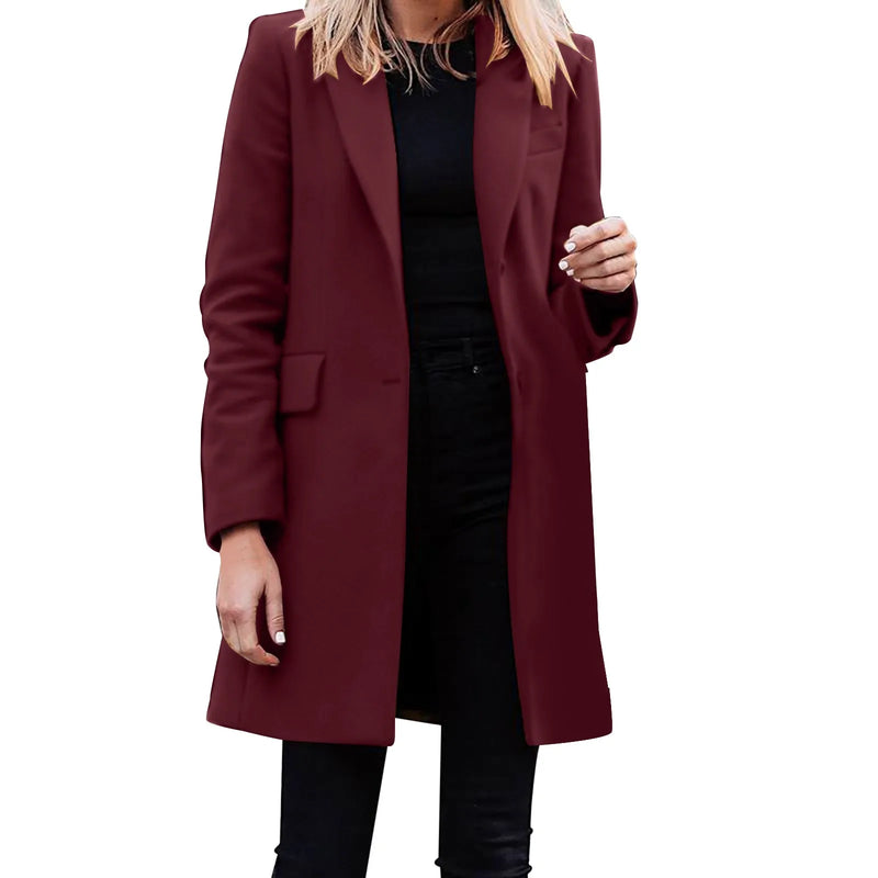 Women Casual Light Weight Thin Jacket Slim Coat Long Sleeve Office Business Coats Jacket Long Trench Temperament Fashion Jackets