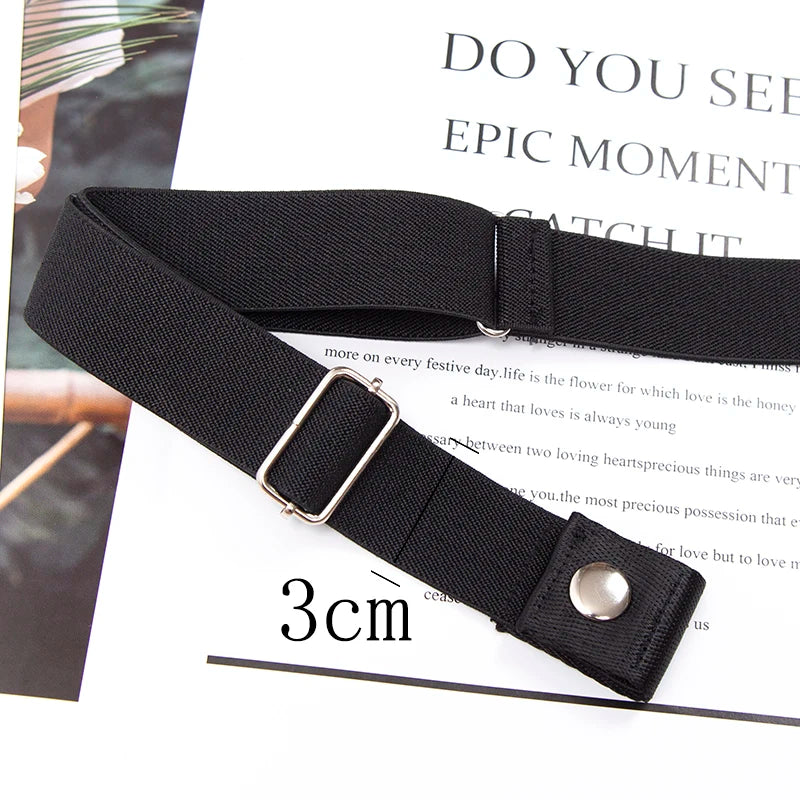 Buckle-free Elastic Invisible Belt for Women Plus Size High Quality Without Buckle Jeans Easy Belts Men No Hassle Desigener Belt