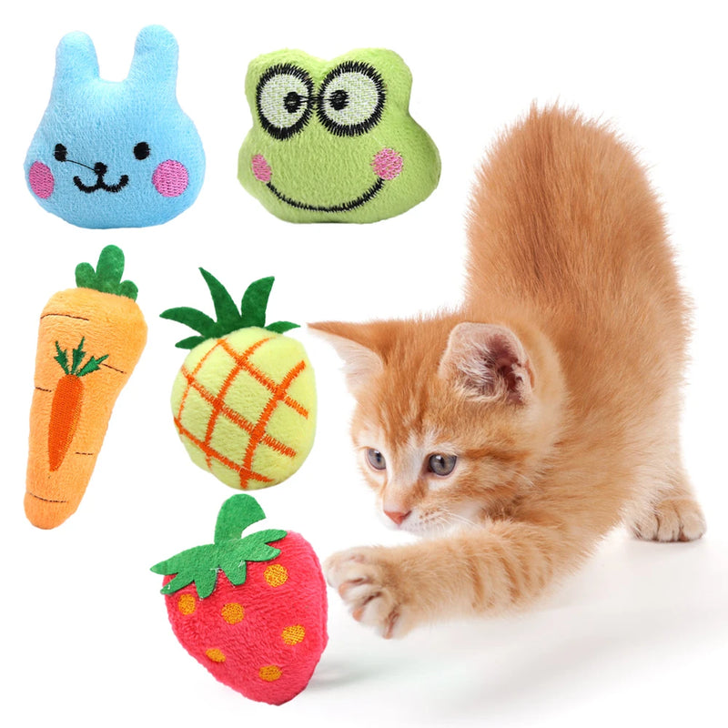 6-1PCS Catnip Toys Funny Interactive Plush Super Soft Pet Kitten Teeth Grinding Cat Toy Claws Thumb Bite Cat Mint Cats Pet Toys