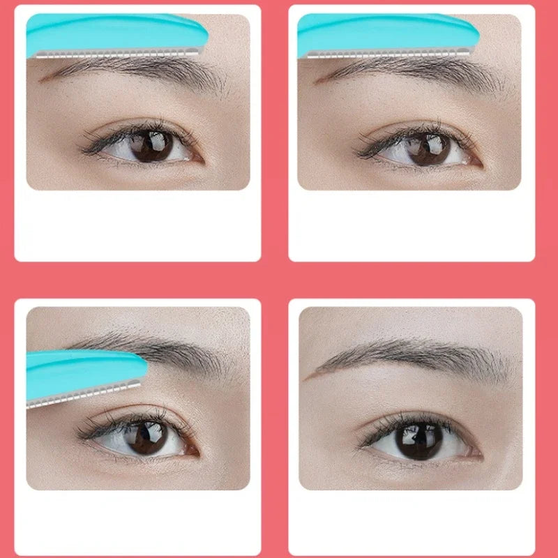 Recortador de cejas, herramientas de maquillaje de belleza para mujeres, removedor de cejas, tijeras para cejas con peine, afeitadora de acero inoxidable para cejas y rostro