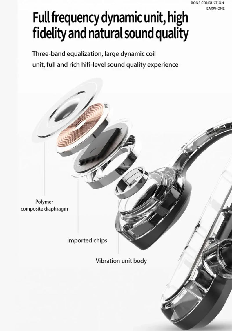 Auriculares de conducción ósea K69 Auriculares de música de alta fidelidad con Bluetooth Auriculares inalámbricos deportivos con gancho para la oreja con micrófono Auriculares impermeables