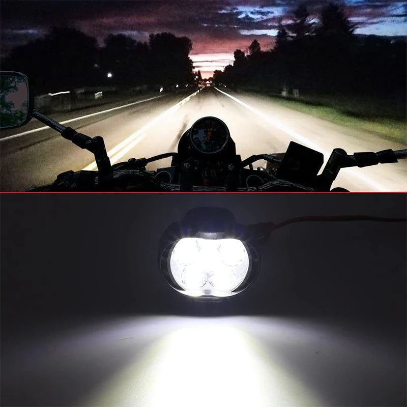 2pcs Motorcycle Led Headlight 12V High Bright Led Lights Lamp for Motorbike Moto External Front Led Focus Auxiliary Spotlights